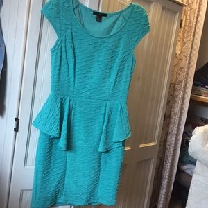 Teal peplum dress
